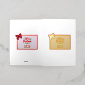 カードのクリスマス 箔グリーティングカード (外側レイダウン)