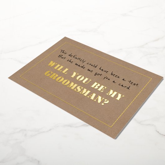 カードのグロムスマンの申し出おもしろいを受け取った 箔招待状 (回転した状態)