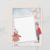 カードのヴィンテージ子のクリスマスノート (正面/裏面)