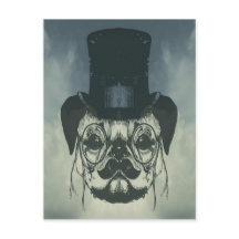 カードの上にパグ氏