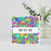 カードの上に犬の足のプリントをたくさん カード (スタンド正面)