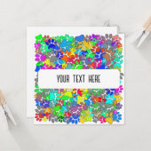 カードの上に犬の足のプリントをたくさん カード (正面/裏面インサイチュ)