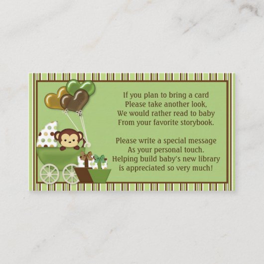 カードの代わりにモンキーキャリッジv1ブックリクエスト エンクロージャーカード (正面)