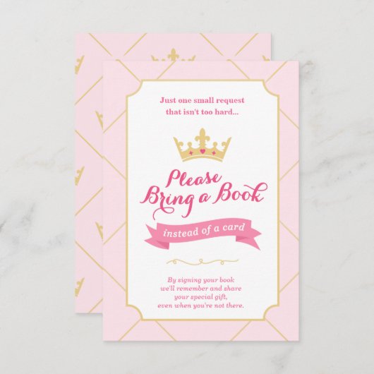 カードの代わりに予約する |プリンセスの赤ちゃんシャワー エンクロージャーカード (正面/裏面)