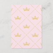 カードの代わりに予約する |プリンセスの赤ちゃんシャワー エンクロージャーカード (裏面)