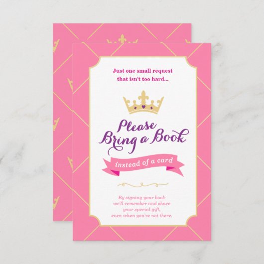 カードの代わりに予約する |プリンセスの赤ちゃんシャワー 招待状 (正面/裏面)