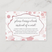 "カードの代わりに本を持って来る"チケット、ベビーシャワー エンクロージャーカード (正面)