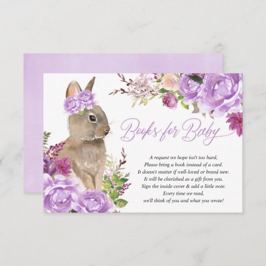 カードの代わりに紫色の緑のイースターバニーの本 エンクロージャーカード (正面/裏面)