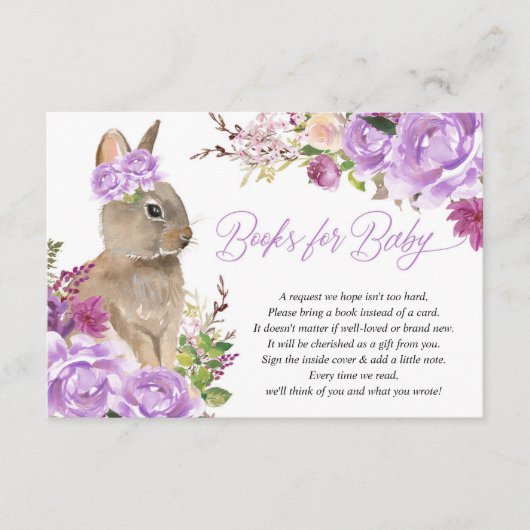 カードの代わりに紫色の緑のイースターバニーの本 エンクロージャーカード (正面)