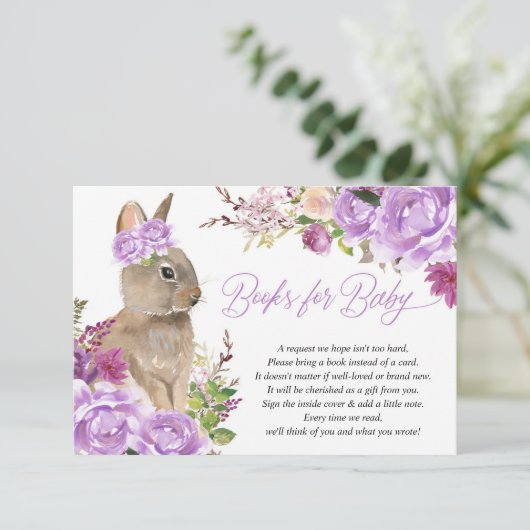 カードの代わりに紫色の緑のイースターバニーの本 エンクロージャーカード (スタンド正面)