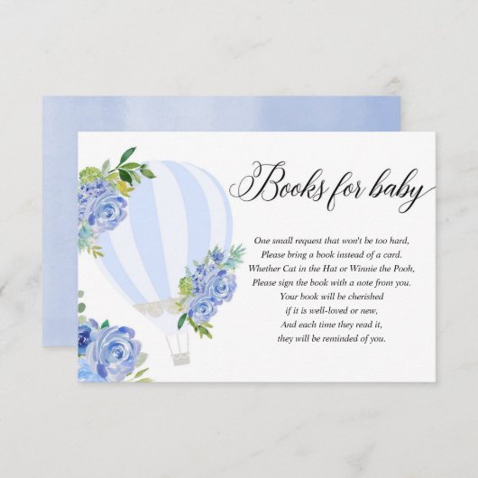 カードの代わりに青フローラ熱気球の本 エンクロージャーカード (正面/裏面)