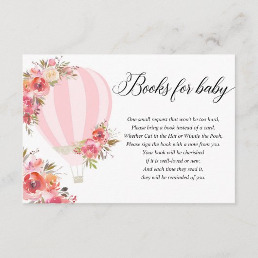 カードの代わりに、温風気球のピンクのフローラブックを使用 エンクロージャーカード (正面)