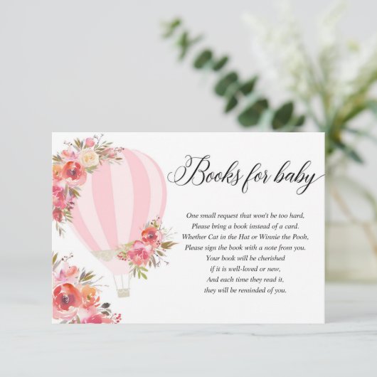 カードの代わりに、温風気球のピンクのフローラブックを使用 エンクロージャーカード (スタンド正面)