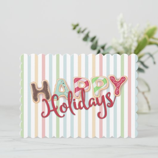 カードの台所からの曇らされたクリスマスのクッキー シーズンカード (スタンド正面)