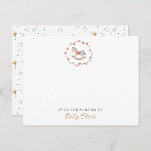 カードの子供部屋から揺れる馬 招待状 (正面/裏面)