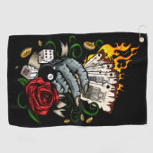 カードの手 ゴルフタオル (横)