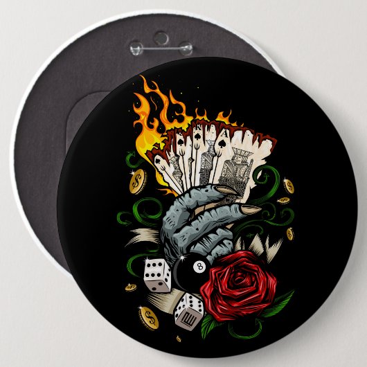 カードの手 缶バッジ (正面&裏面)
