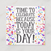 カードの挿入誕生日/ウェルウィッシュの送信 スクエア名刺 (正面)