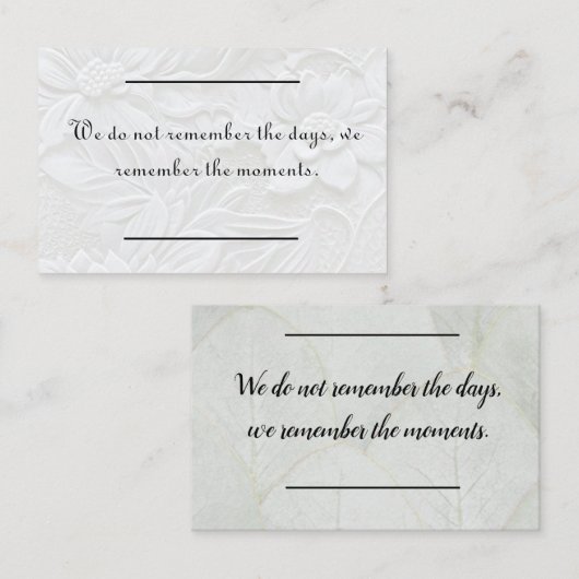 カードの挿入 – 悔やみや弔慰 – 弔意3 名刺 (正面/裏面)