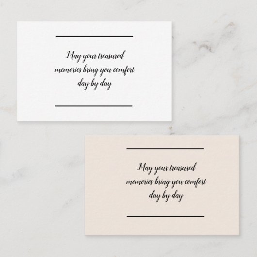 カードの挿入 – 悔やみや弔慰 – 弔意 名刺 (正面/裏面)