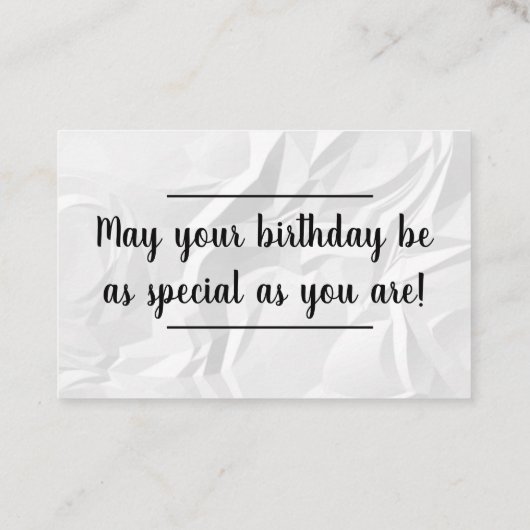 カードの挿入 – 記念日/誕生日 名刺 (裏面)