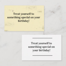 カードの挿入 – 誕生日メッセージ – 自分自身を扱う！ 名刺