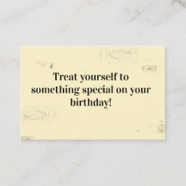 カードの挿入 – 誕生日メッセージ – 自分自身を扱う! 名刺