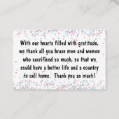 カードの挿入 – 退役軍人の日/中庭誕生日 名刺 (正面)