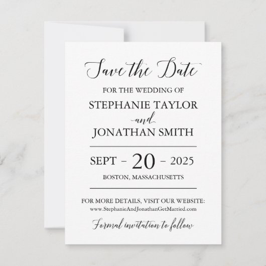 カードの書字を保存する写モダン真 セーブザデート (裏面)