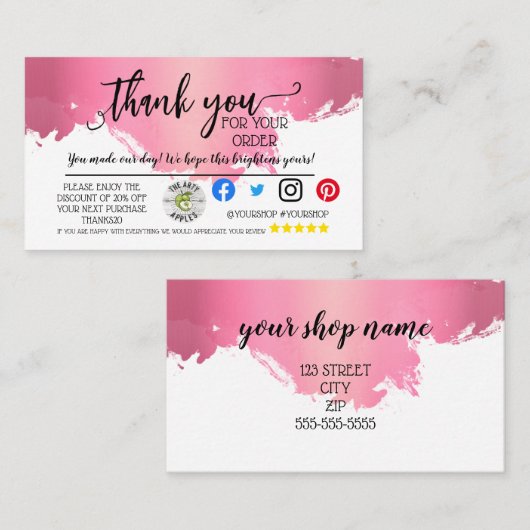 カードの梱包に関するお問い合わせモダンに対応 紹介カード (正面/裏面)