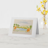 カードの水色/サンフランシスコ湾の港 カード (黄色い花)