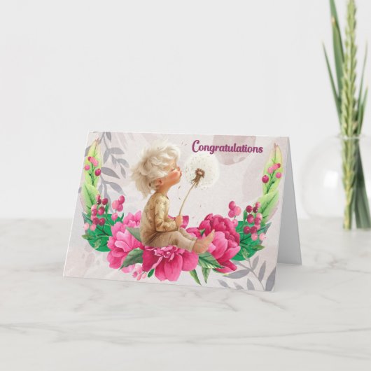 カードの男の赤ちゃんおめでとう サンキューカード (正面)