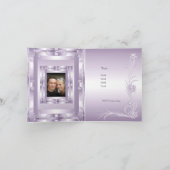 カードの結婚婚約フォトアーカイブ薄紫の追加 招待状 (内部)