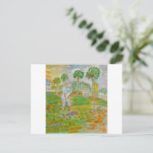 カードの裏側の後スタンプが付いている郵便はがき ポストカード (スタンド正面)