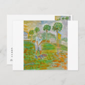 カードの裏側の後スタンプが付いている郵便はがき ポストカード (正面/裏面)