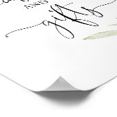 カードの贈り物はピンクの緑の金ゴールドの赤ちゃんシャワーに署名 ポスター (角)