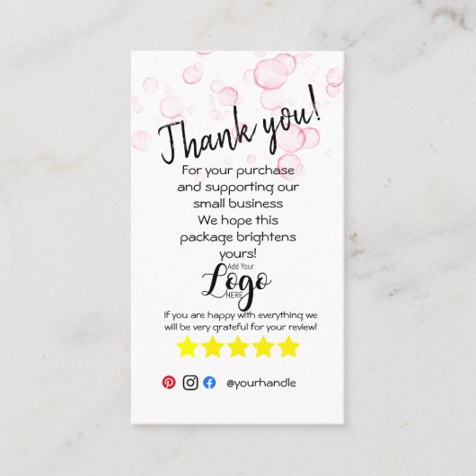 カードの通り名感謝していを入れて、ロゴを追加します 名刺 (正面)