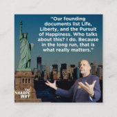 . .カードの陰で幸せを求め離れるシャープウェイ スクエア名刺 (裏面)