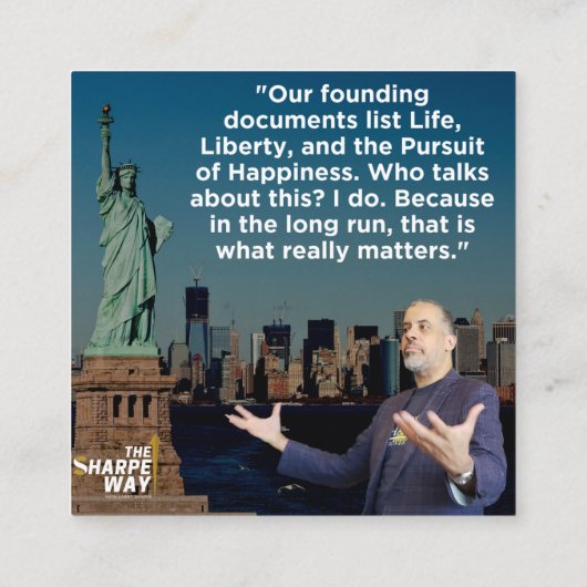 . .カードの陰で幸せを求め離れるシャープウェイ スクエア名刺 (裏面)