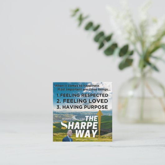 . .カードの陰で幸せを求め離れるシャープウェイ スクエア名刺 (スタンド正面)