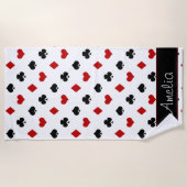 カードはパーソナライズな|のトランプのポーカーのテーマ|に適します ビーチタオル (正面)