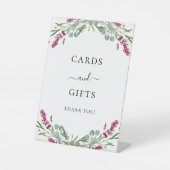 カードはラベンダーピンクのフローラの緑を贈る 台座サイン (正面)