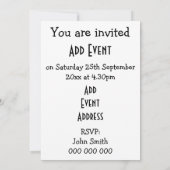 カードは任意の大事な行事に適合 招待状 (裏面)