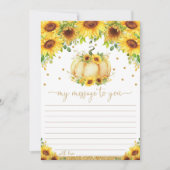 カードへのPumpkinタイムカプセルメッセー空白のジ 招待状 (正面)