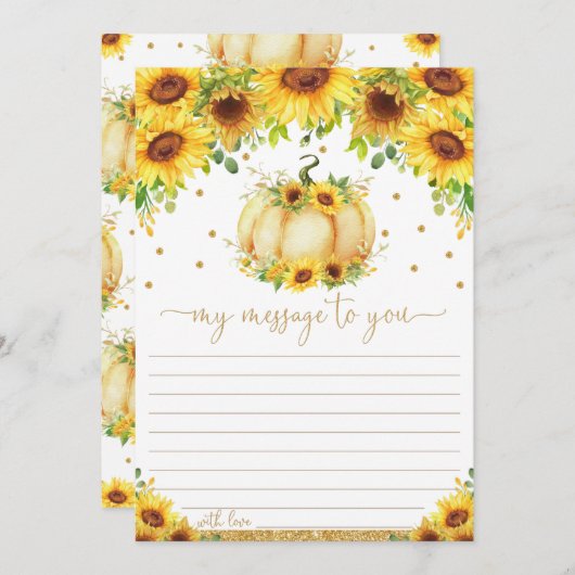 カードへのPumpkinタイムカプセルメッセー空白のジ 招待状 (正面/裏面)