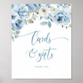 カードやギフトをする前に何か青 ポスター (正面)