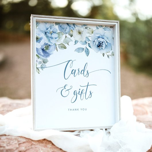 カードやギフトをする前に何か青 ポスター