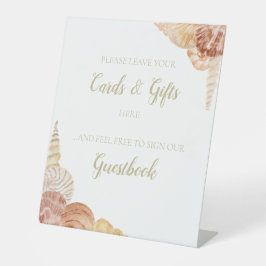 カードやゲストブック等の貝殻の台座看板 台座サイン
