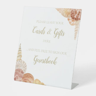 カードやゲストブック等の貝殻の台座看板 台座サイン