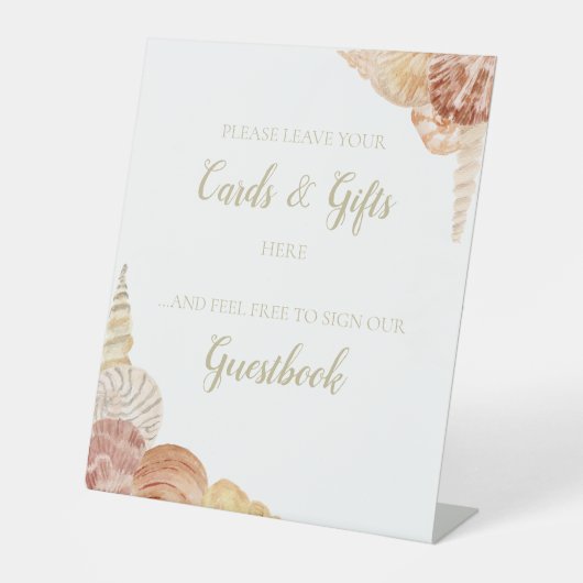 カードやゲストブック等の貝殻の台座看板 台座サイン (正面)